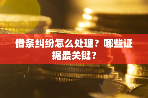 北京借条纠纷怎么处理？哪些证据最关键？