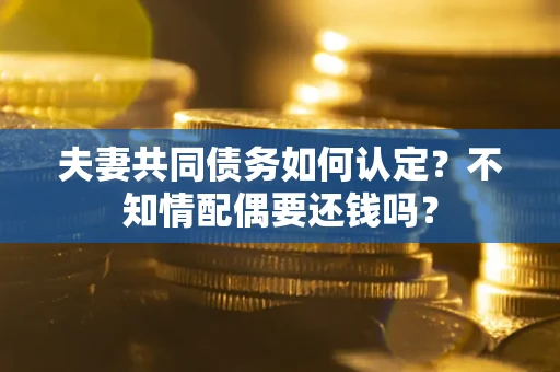 北京夫妻共同债务如何认定？不知情配偶要还钱吗？